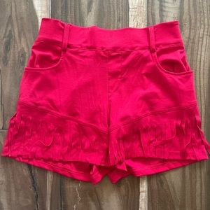 Womens red fringe southern shorts size S